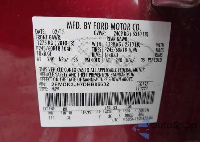 2FMDK3J97DBB86632: 43728116