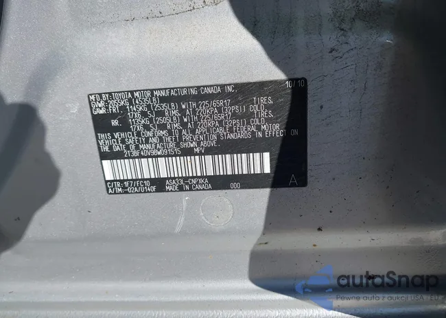 2T3BF4DV9BW091515: 43728193