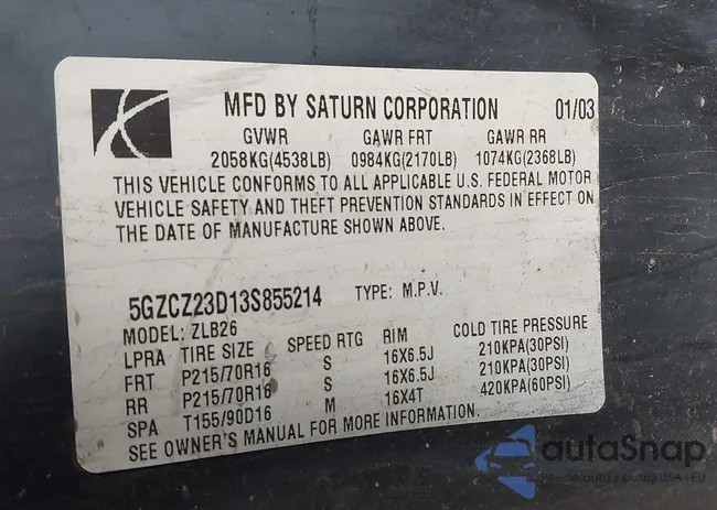 5GZCZ23D13S855214: 43728225