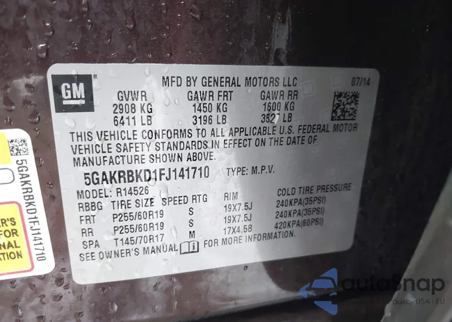 5GAKRBKD1FJ141710: 43728235