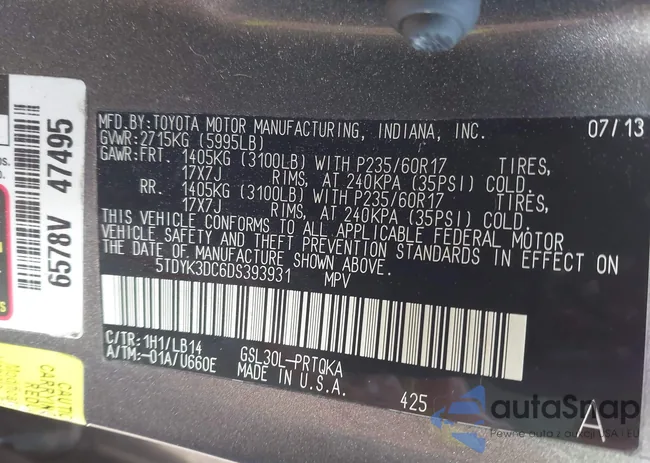 5TDYK3DC6DS393931: 43728430