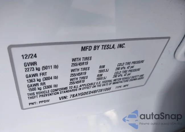 7SAYGDED4SF281065: 43727657