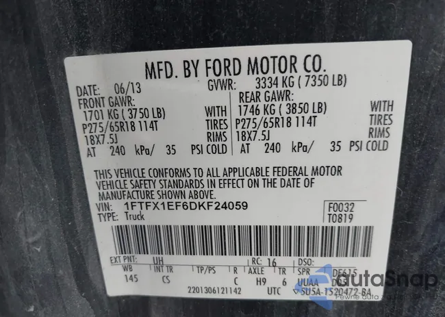 1FTFX1EF6DKF24059: 43727778