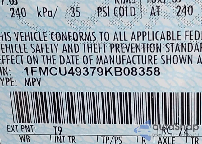 1FMCU49379KB08358: 43727846