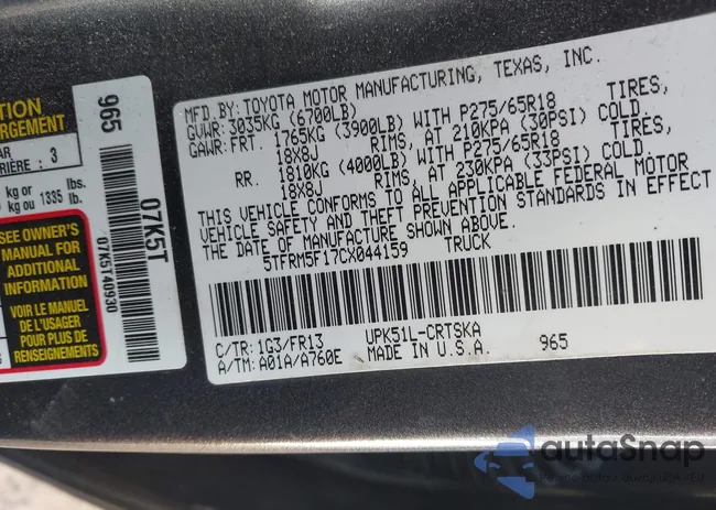 5TFRM5F17CX044159: 43729065