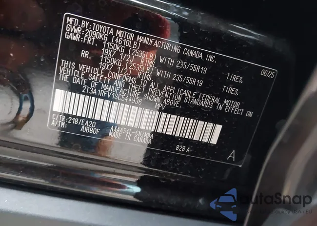 2T3A1RFV1SC544936: 43729156