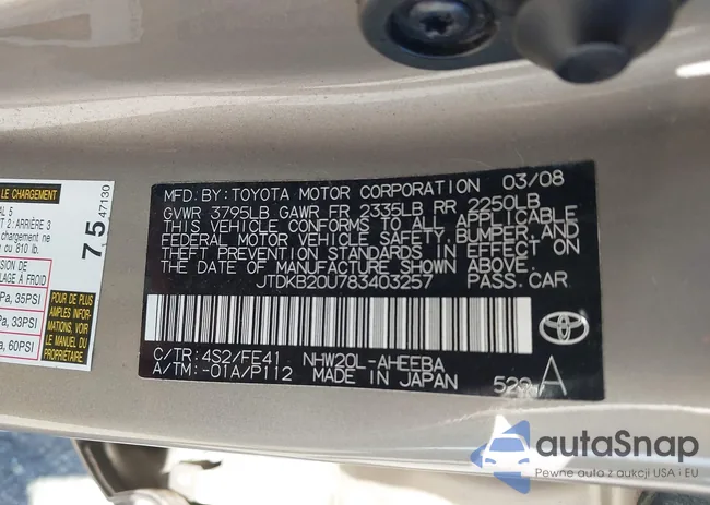 JTDKB20U783403257: 43729375