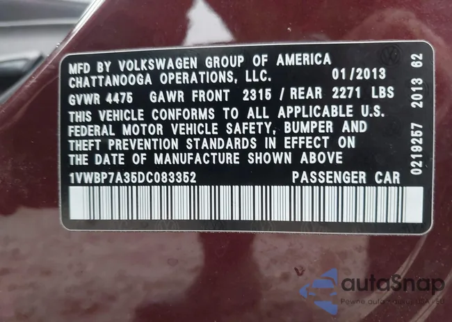 1VWBP7A35DC083352: 43729414