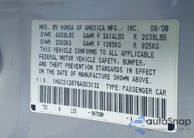 1HGCS12879A003132: 43729464