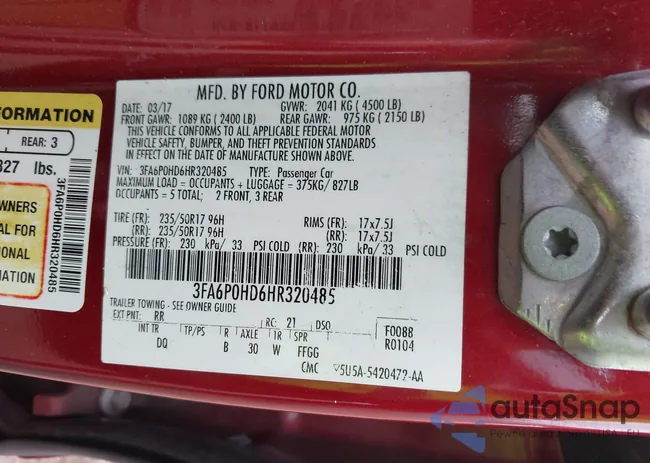 3FA6P0HD6HR320485: 43728641