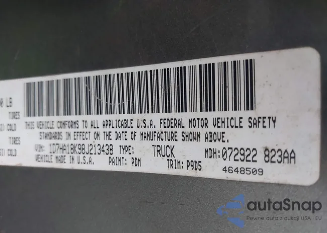 1D7HA18K98J213438: 43728714