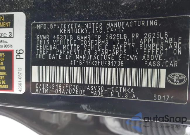 4T1BF1FK2HU781738: 43728858