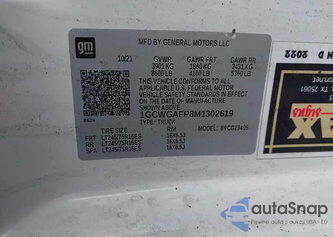 1GCWGAFP8M1302619: 43730081