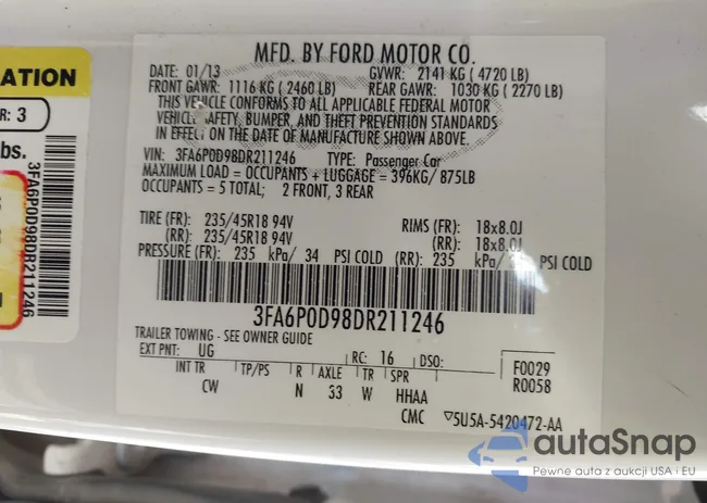 3FA6P0D98DR211246: 43730207