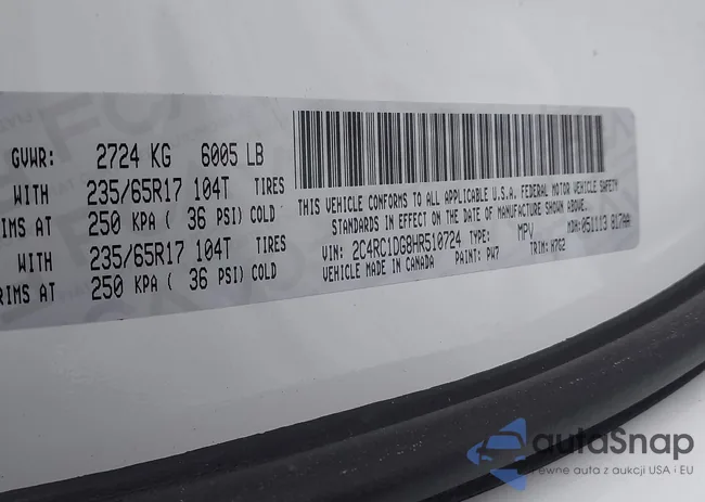 2C4RC1DG8HR510724: 43730254