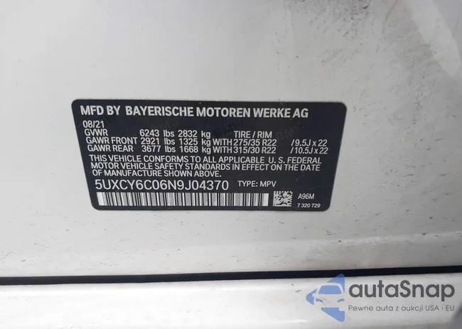 5UXCY6C06N9J04370: 43730403