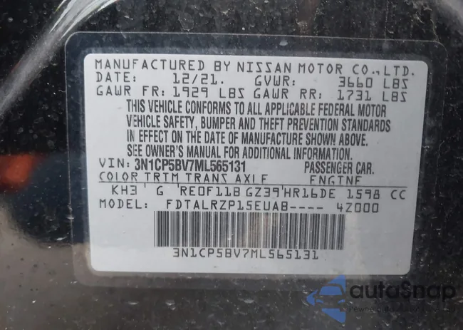 3N1CP5BV7ML565131: 43730626