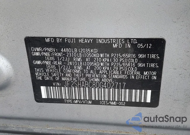 JF2SHABC8DG402717: 43729705