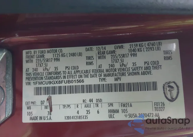 1FMCU9GX8FUB01566: 43729951