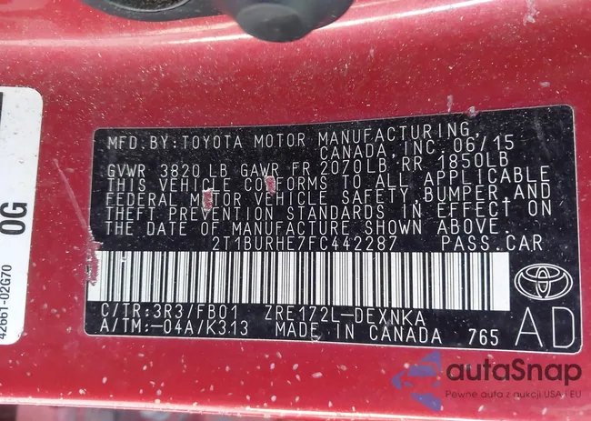 2T1BURHE7FC442287: 43730022