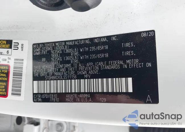 5TDHBRCH3LS511156: 43731042