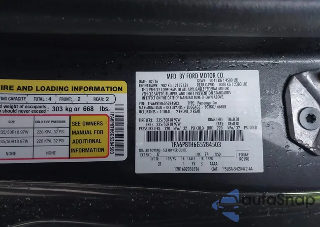 1FA6P8TH6G5284503: 43731166