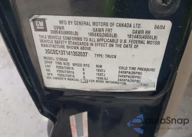 2GCEC13T141352037: 43731214