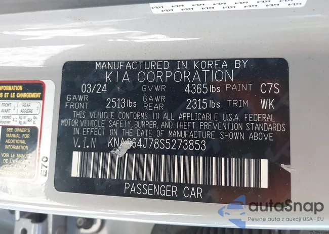 KNAG64J78S5273853: 43731227