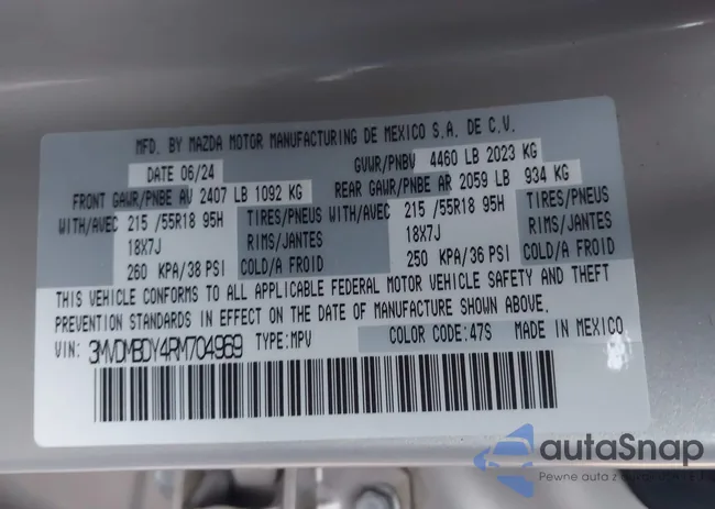 3MVDMBDY4RM704969: 43731237