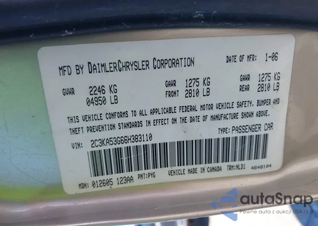 2C3KA53G66H383110: 43731250