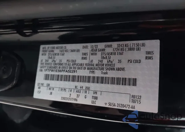 1FTFW1E56PFA52291: 43731252