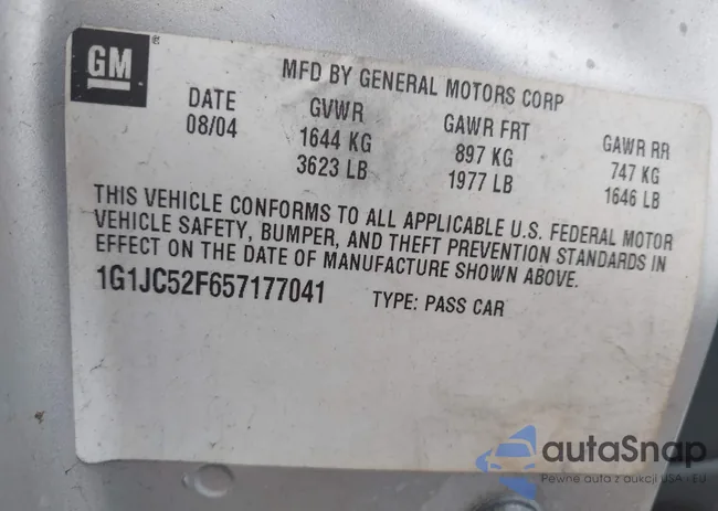 1G1JC52F657177041: 43731261