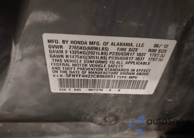 5FNYF4H22CB069891: 43731271