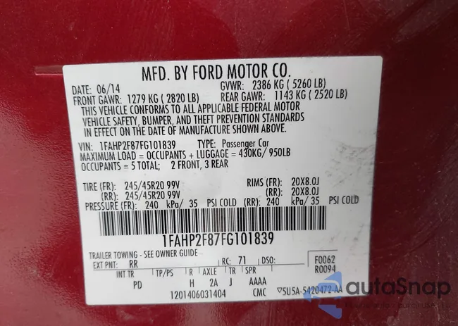 1FAHP2F87FG101839: 43731288