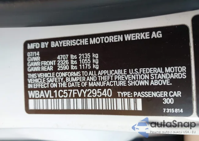 WBAVL1C57FVY29540: 43731425