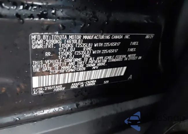 2T3P1RFV5MW213028: 43731582