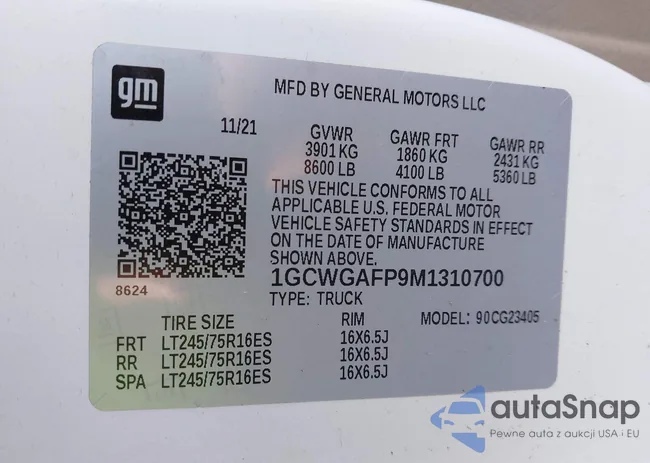 1GCWGAFP9M1310700: 43731621