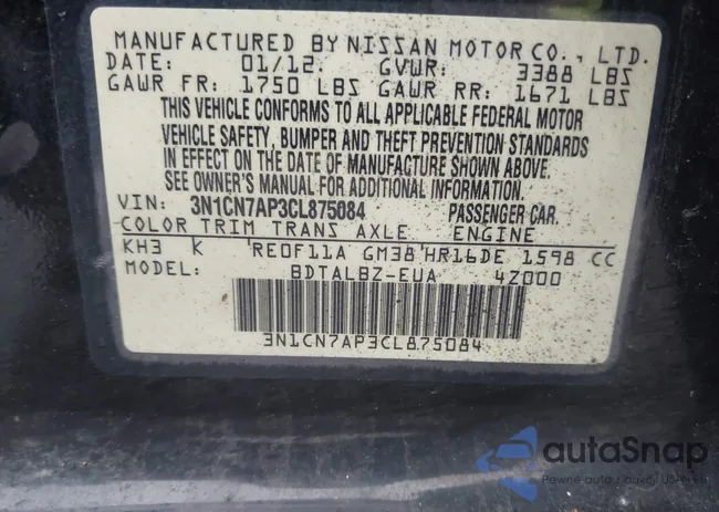 3N1CN7AP3CL875084: 43730642