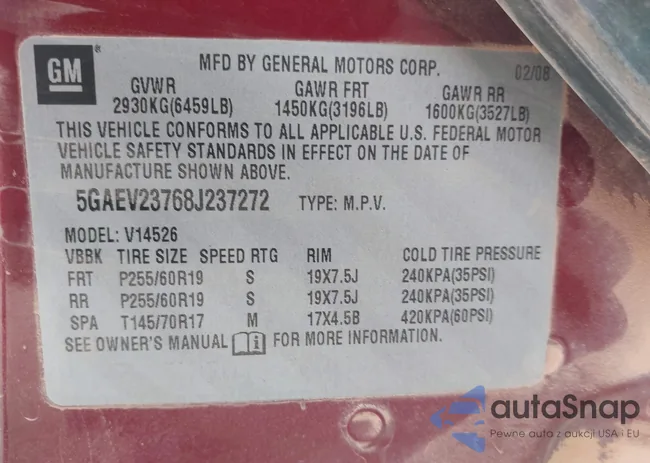 5GAEV23768J237272: 43730847