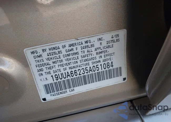 19UUA66235A051084: 43730864