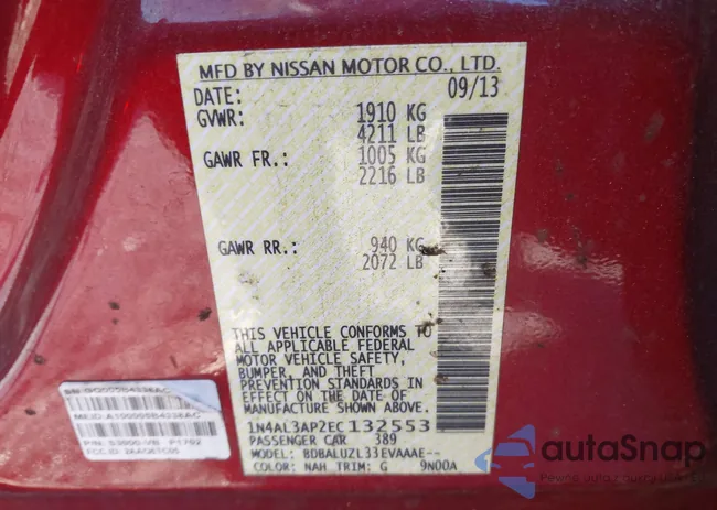 1N4AL3AP2EC132553: 43730937