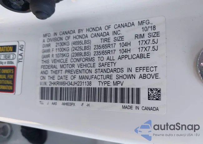 2HKRW6H34JH231138: 43732068