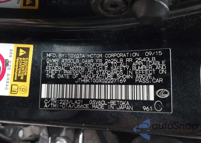 JTHBK1GGXG2227169: 43732082