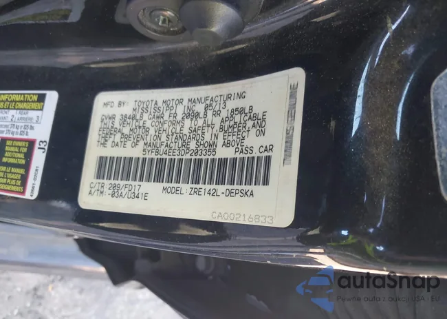 5YFBU4EE3DP203355: 43732149