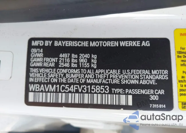 WBAVM1C54FV315853: 43732167