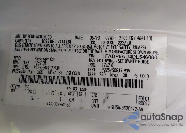 1FADP5AU4DL546080: 43732217