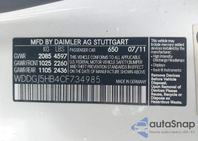 WDDGJ5HB4CF734985: 43732301