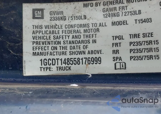 1GCDT148558176999: 43732315