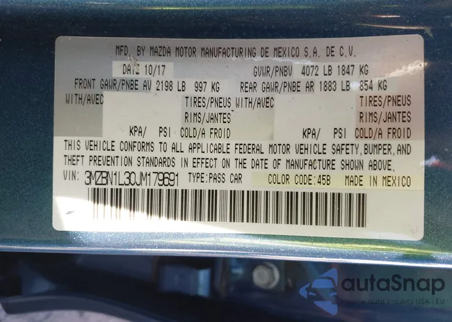 3MZBN1L30JM179691: 43732347