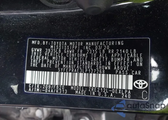 5YFEPRAE3LP127268: 43732354